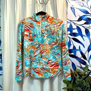 Women’s Icikuls Sport UPF 50+ Summer Skin Long Sleeve Mock 1/4 Zip Pullover S